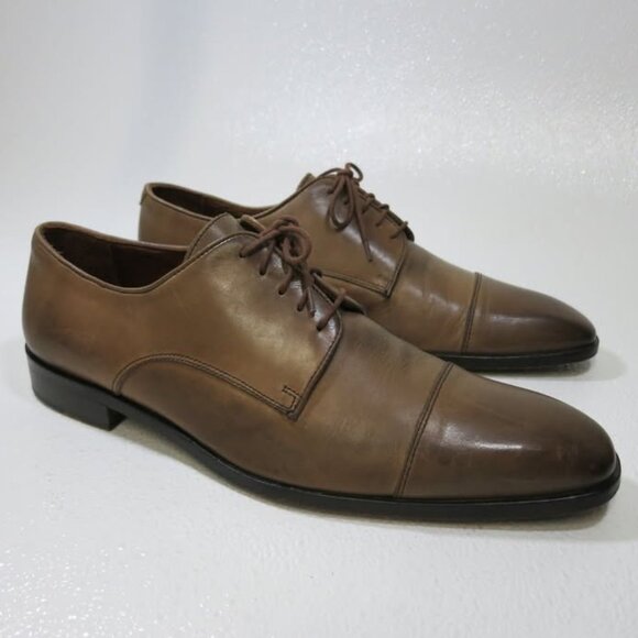 Massimo Matteo Cap Toe Leather Dress Oxfords Men\'s Footwear Shoes Size 10.5 M main image 5